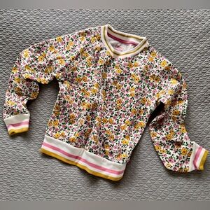 Boden Floral Sweatshirt with Pink and Yellow Accents